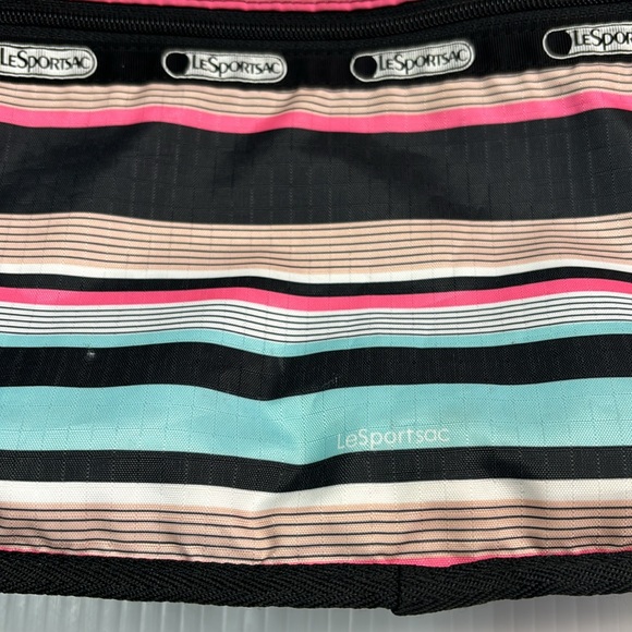 LeSportsac Classic Hobo Multi Colour Stripes Crossbody Bag - Picture 9 of 14